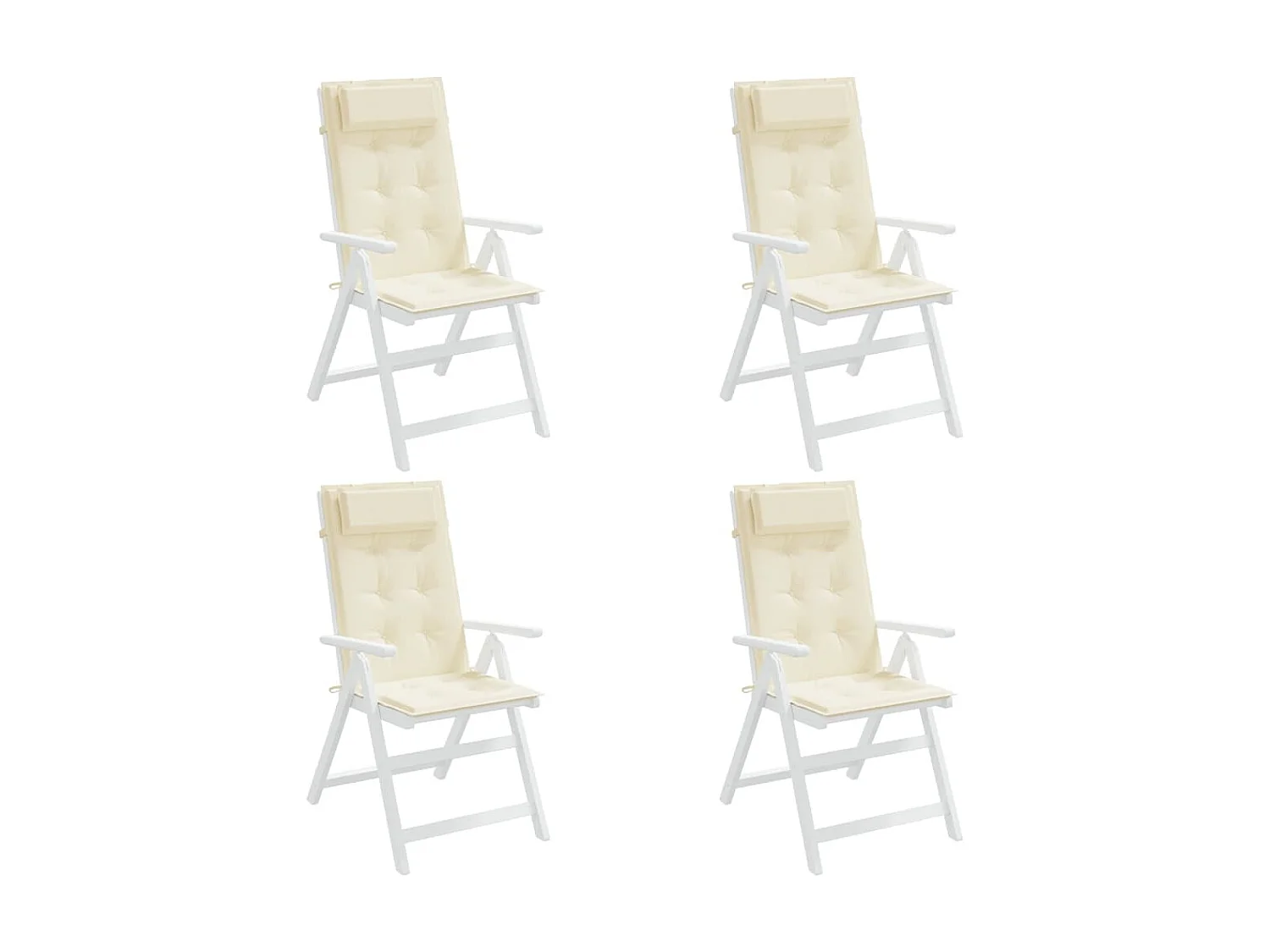 Coussins de chaise à dossier haut Lot de 4 crème tissu oxford OFR30980