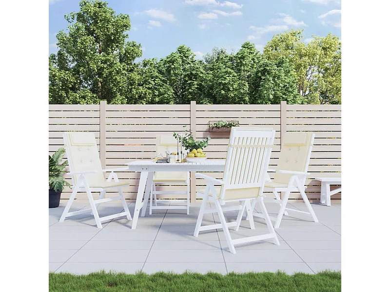 Coussins de chaise à dossier haut Lot de 4 crème tissu oxford OFR30980