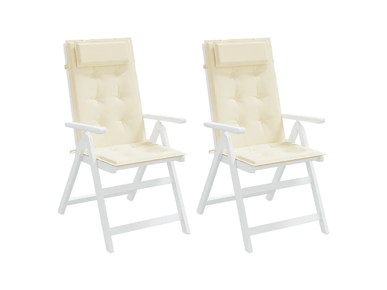 Almofadões p/ cadeira encosto alto 2pcs tecido oxford cor creme PT997782