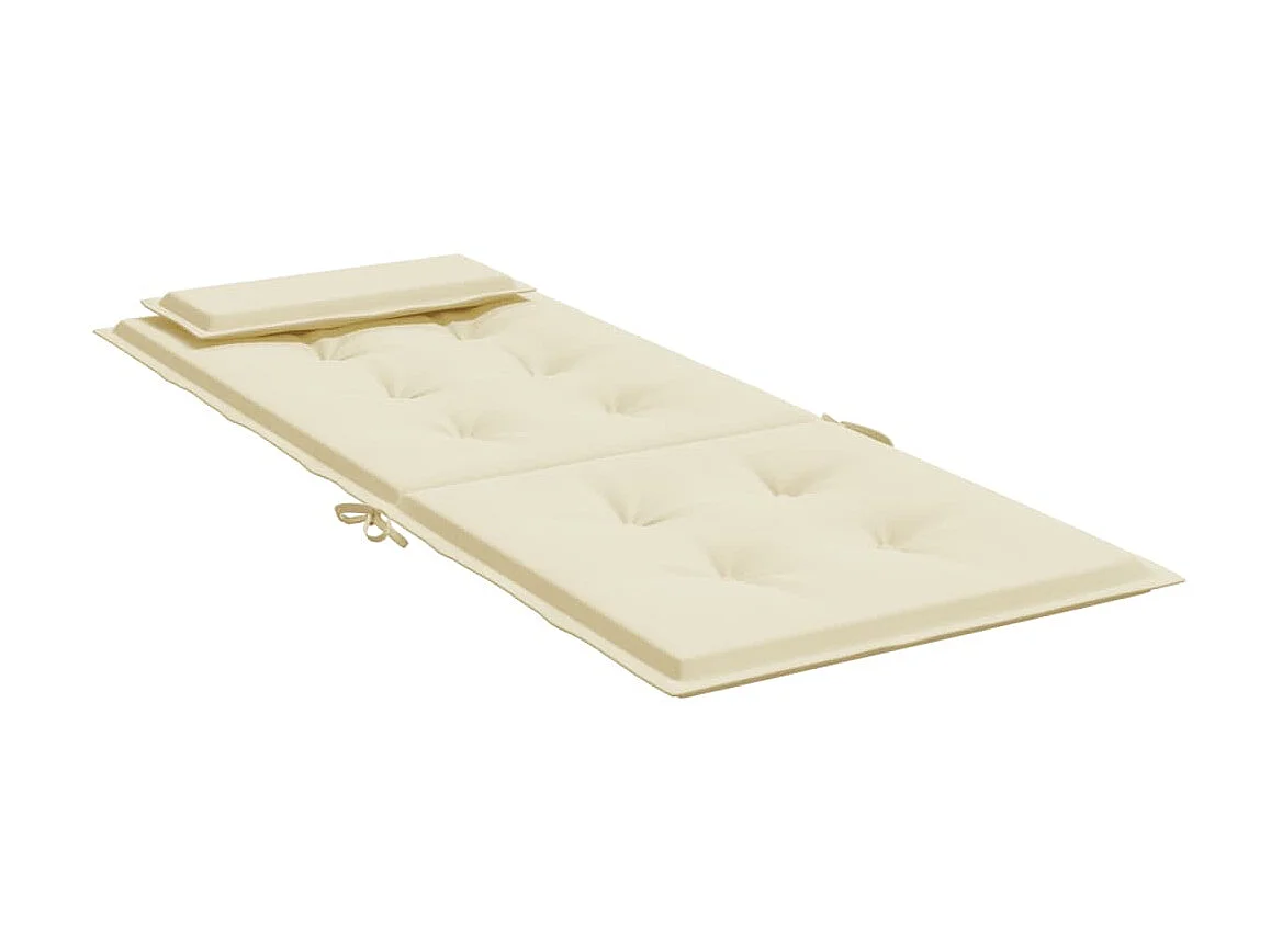 Stoelkussens 2 st hoge rug oxford stof crèmekleurig NL536611