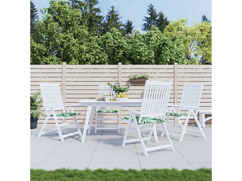 Coussins de chaise Lot de 4 motif de feuilles 40x40x3 cm tissu OFR72916