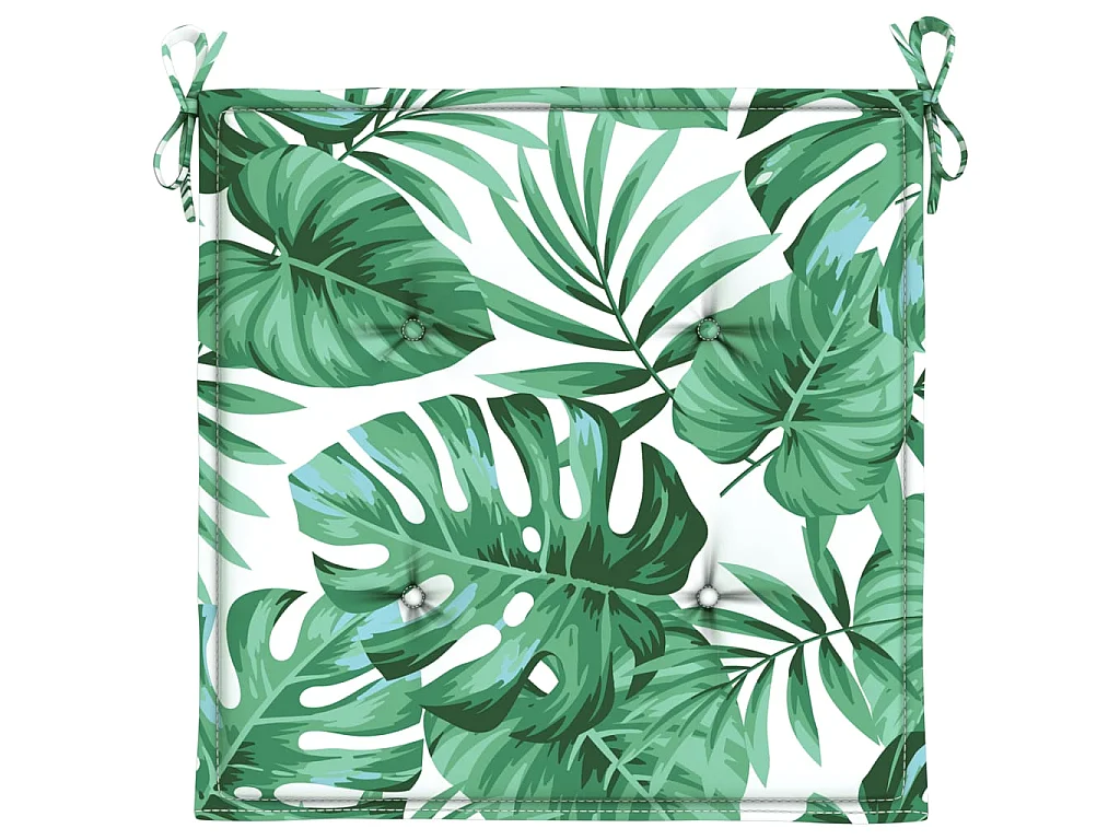 Coussins de chaise Lot de 4 motif de feuilles 40x40x3 cm tissu OFR72916