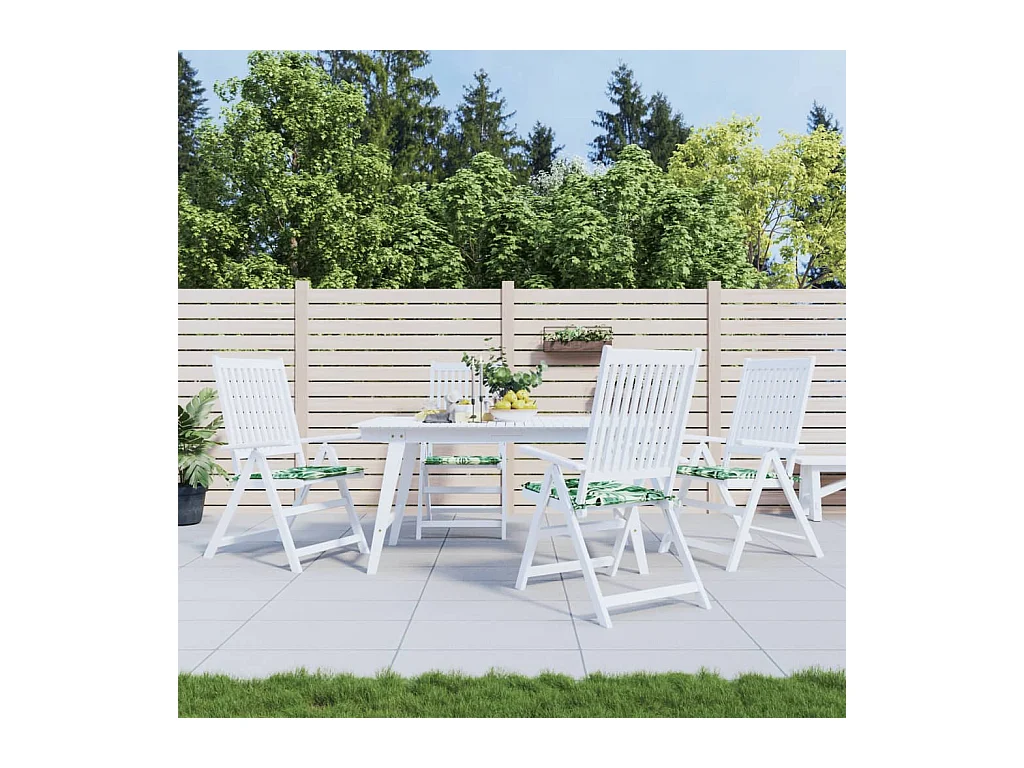 Coussins de chaise Lot de 4 motif de feuilles 40x40x3 cm tissu OFR72916