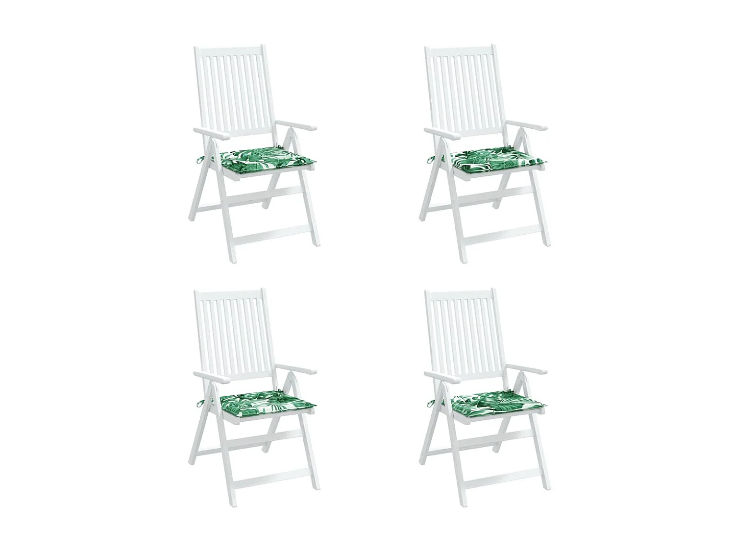 Coussins de chaise Lot de 4 motif de feuilles 40x40x3 cm tissu OFR72916