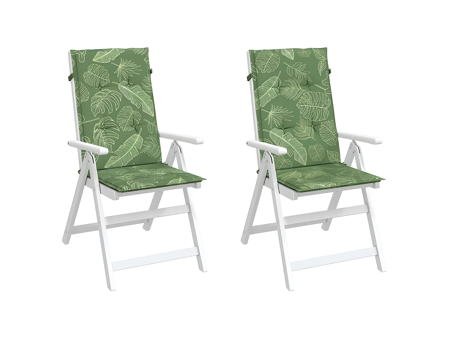 Coussins de chaise à dossier haut 2 pcs modèle de feuille tissu OFR47975