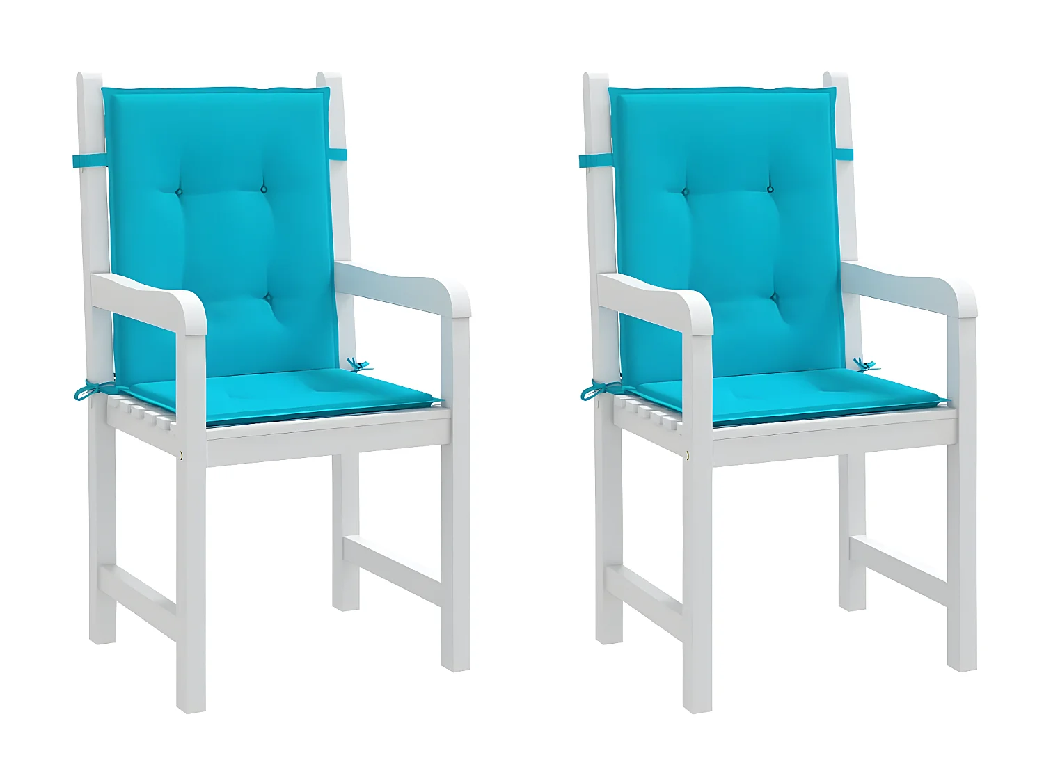 Coussins de chaise à dossier bas 2 pcs turquoise tissu OFR21162