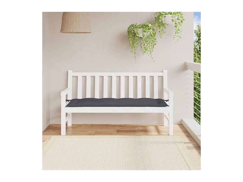 Coussin de banc de jardin anthracite 150x50x7 cm tissu oxford OFR27909