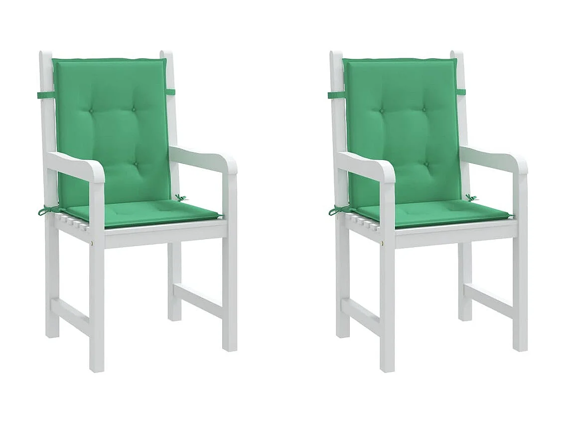 Coussins de chaise de jardin à dossier bas Lot de 2 vert OFR53977