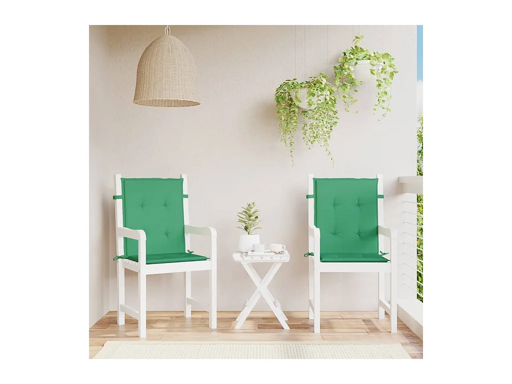 Coussins de chaise de jardin à dossier bas Lot de 2 vert OFR53977