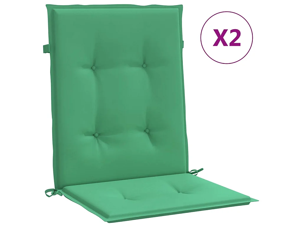 Coussins de chaise de jardin à dossier bas Lot de 2 vert OFR53977