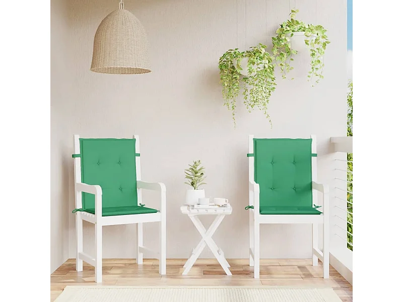Coussins de chaise de jardin à dossier bas Lot de 2 vert OFR53977