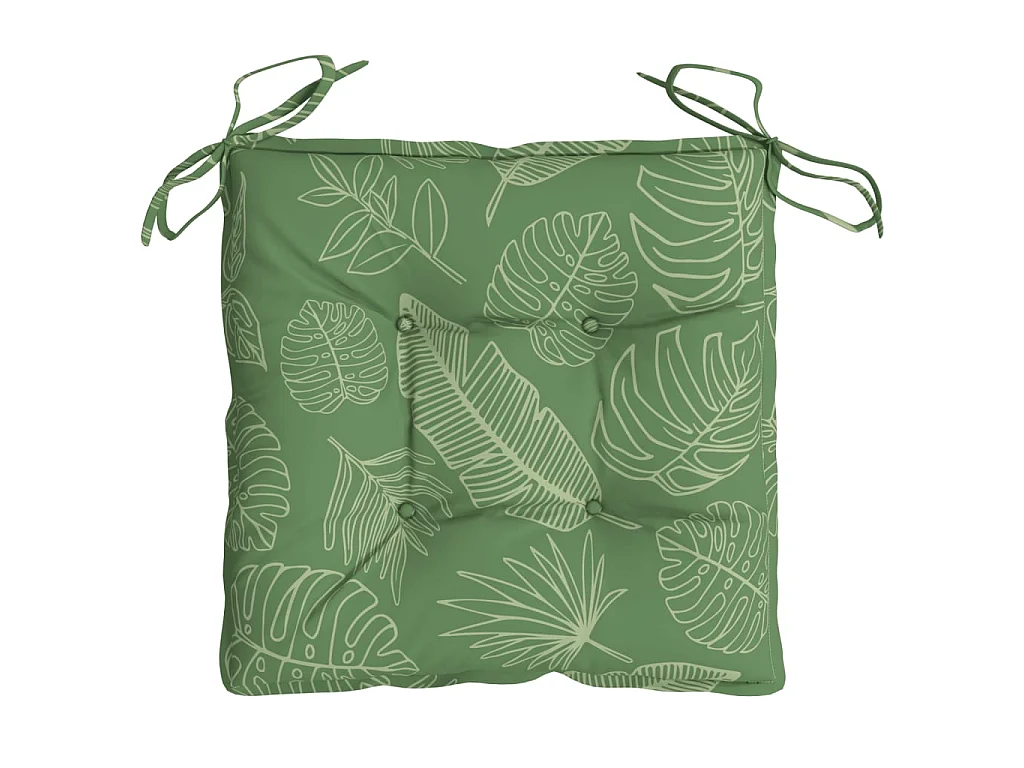 Coussins de chaise 6 pcs à motif de feuilles 50x50x7 cm tissu OFR97880