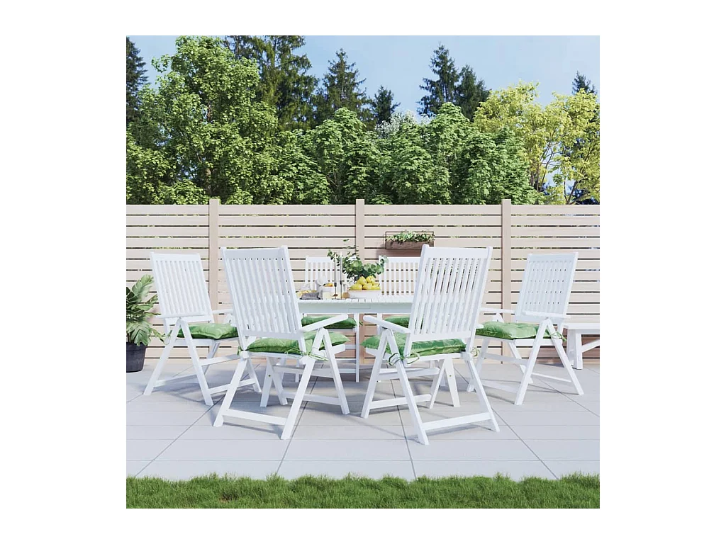 Coussins de chaise 6 pcs à motif de feuilles 50x50x7 cm tissu OFR97880