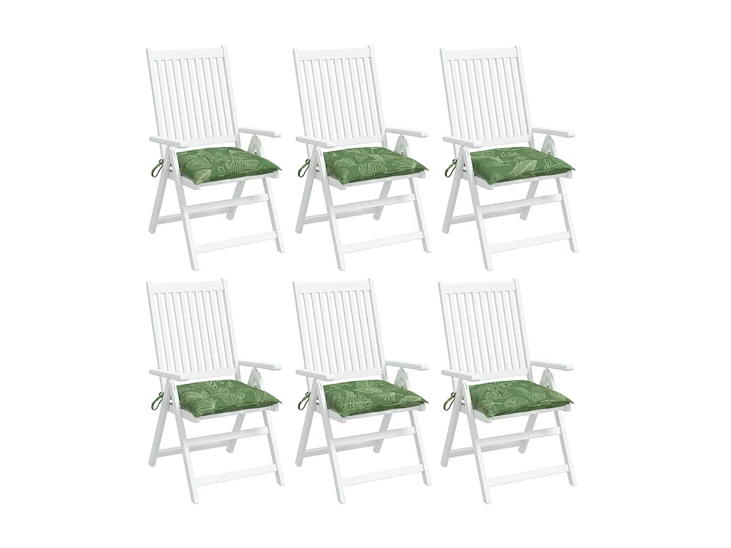 Stoelkussens 6 st bladpatroon 50x50x7 cm stof NL250728