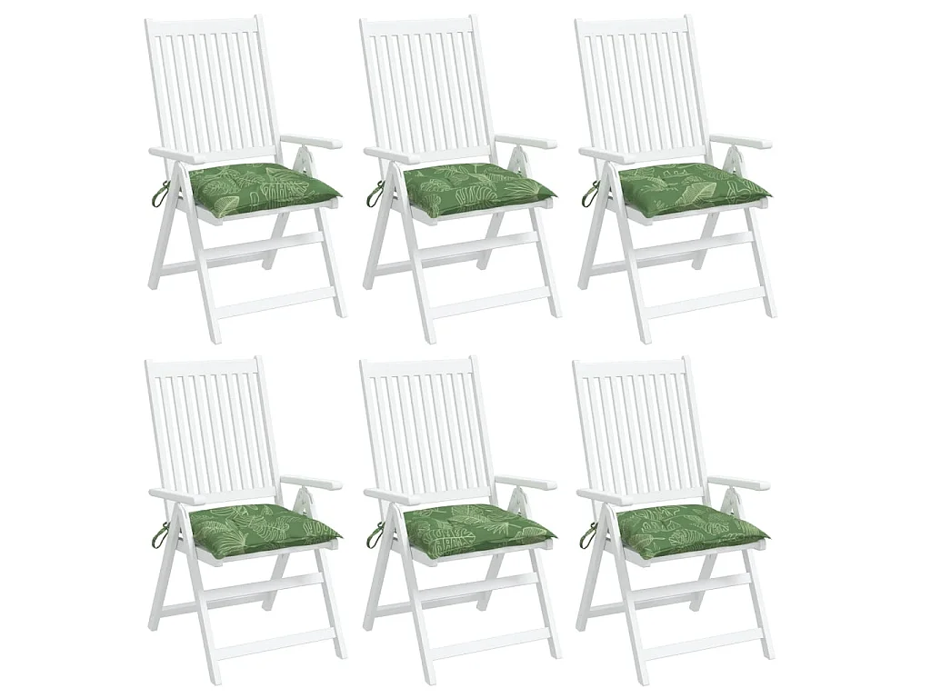 Almofadões p/ cadeira 6 pcs 50x50x7 cm tecido padrão folhas PT842884