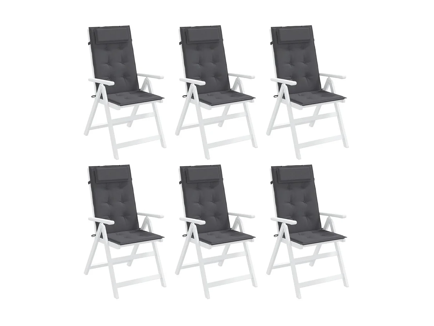 Coussins de chaise à dossier haut Lot de 6 anthracite OFR71279