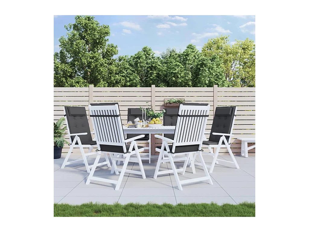 Coussins de chaise à dossier haut Lot de 6 anthracite OFR71279