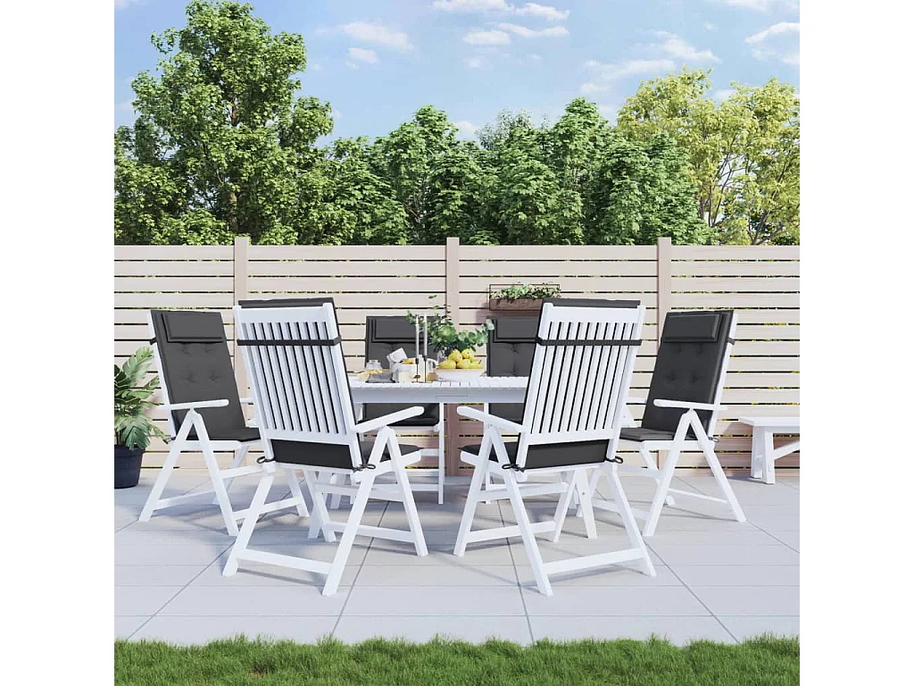 Coussins de chaise à dossier haut Lot de 6 anthracite OFR71279