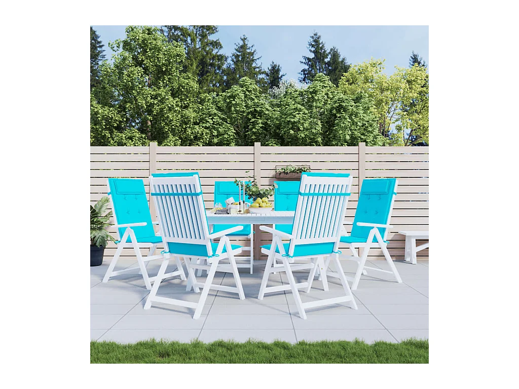 Coussins de chaise à dossier haut Lot de 6 turquoise OFR39108