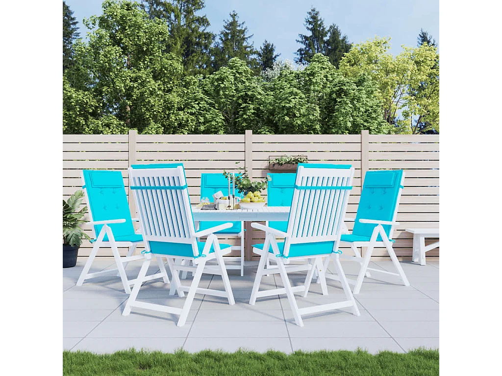 Coussins de chaise à dossier haut Lot de 6 turquoise OFR39108