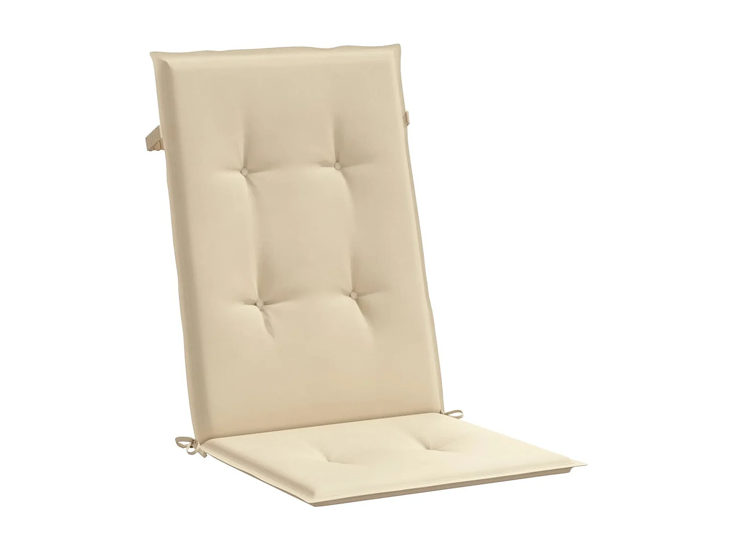 Cojín silla de jardín respaldo alto 6 uds tela beige 120x50x3cm ES706051