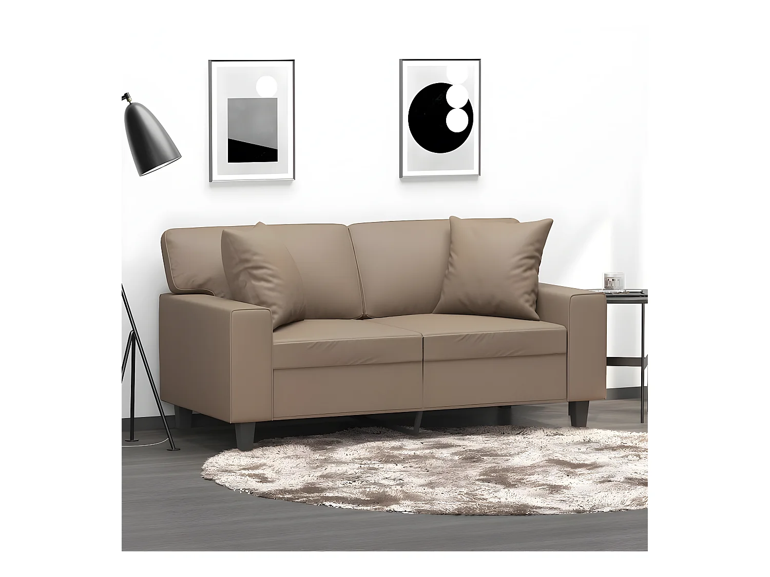 Coussins décoratifs 2 pcs Cappuccino 40x40 cm Similicuir OFR96092
