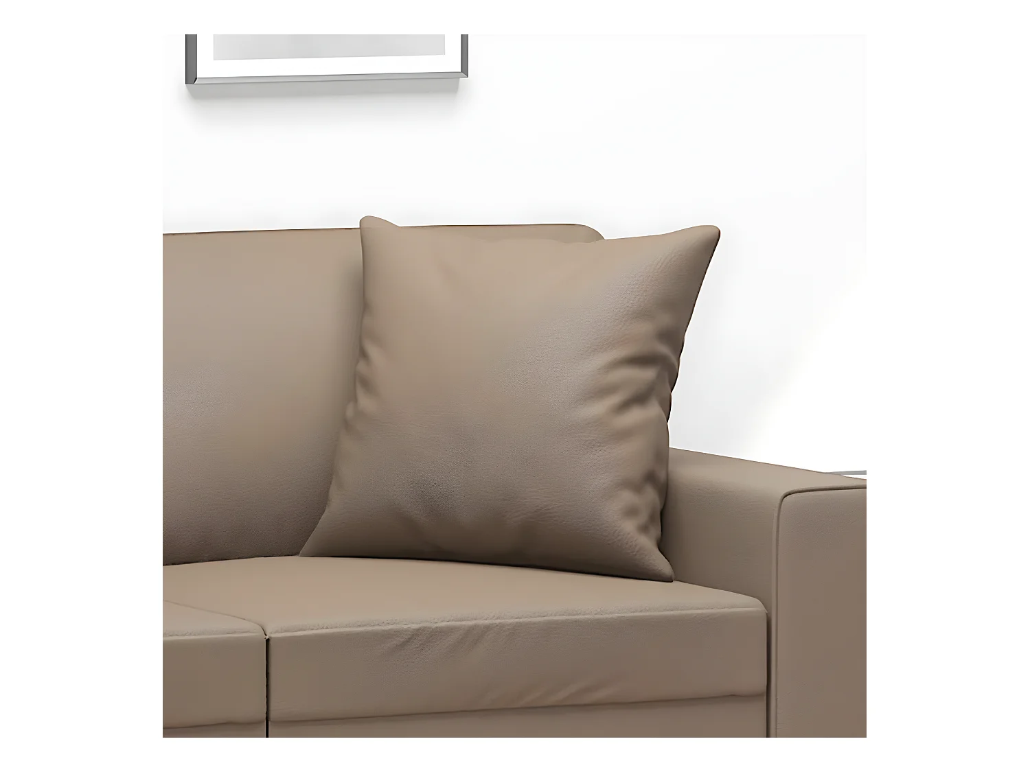 Sierkussens 2 st 40x40 cm kunstleer cappuccino NL773720