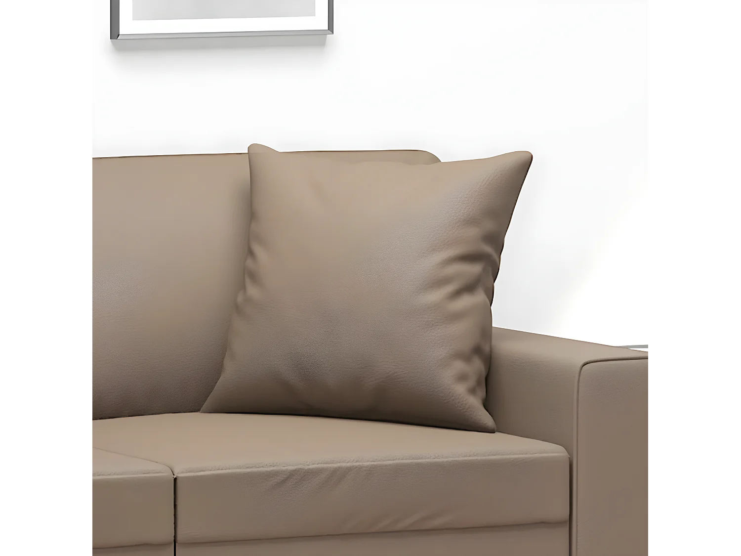 Coussins décoratifs 2 pcs Cappuccino 40x40 cm Similicuir OFR96092