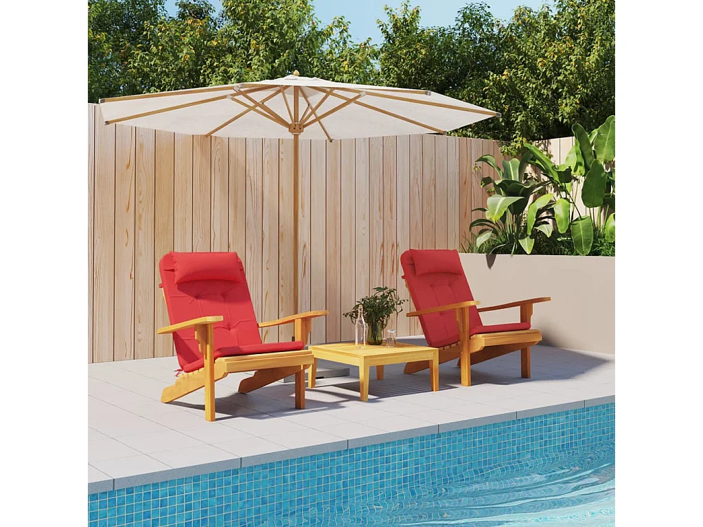 Cojines para silla Adirondack 2 uds tela Oxford rojo ES162619