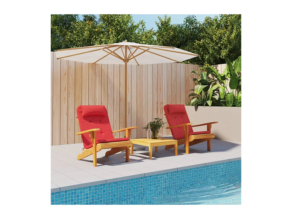 Coussins de chaise adirondack Lot de 2 rouge tissu oxford OFR37959