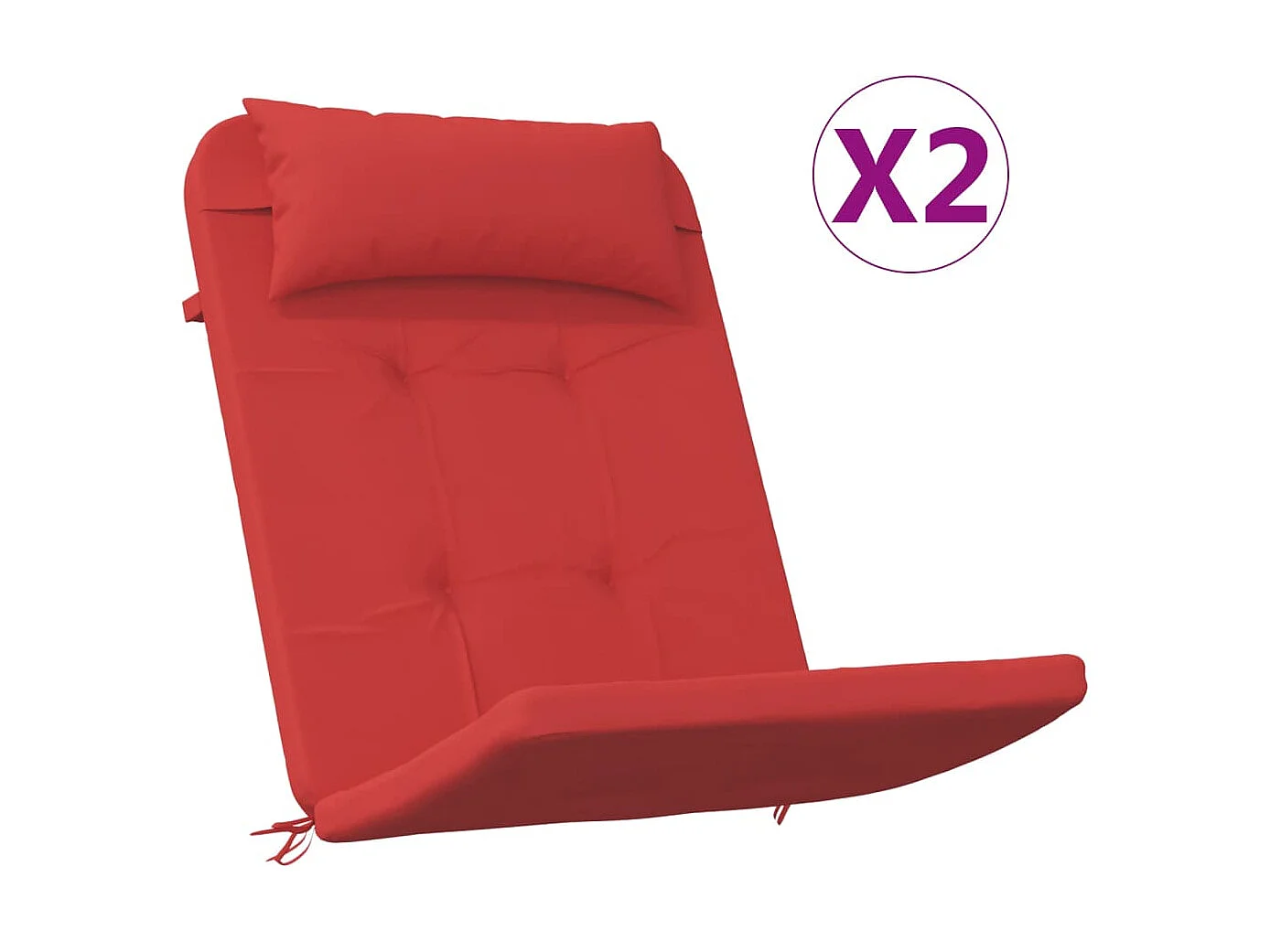 Coussins de chaise adirondack Lot de 2 rouge tissu oxford OFR37959