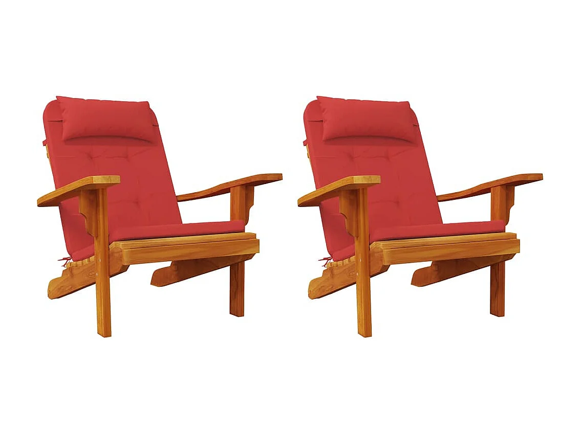 Coussins de chaise adirondack Lot de 2 rouge tissu oxford OFR37959