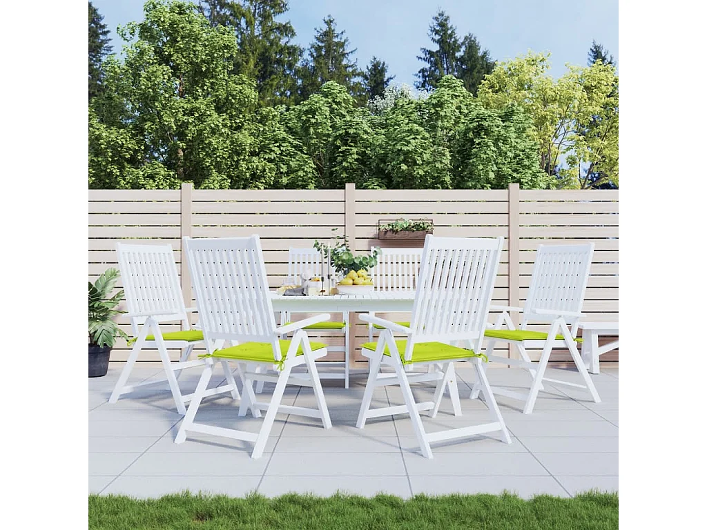 Coussins de chaise de jardin 6 pcs vert vif 50x50x3 cm OFR82337