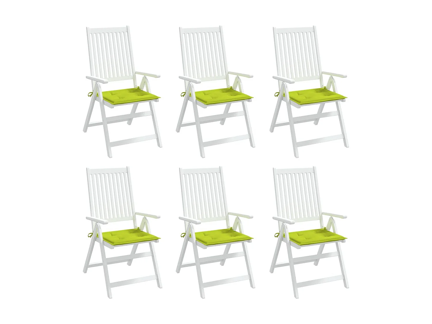 Coussins de chaise de jardin 6 pcs vert vif 50x50x3 cm OFR82337