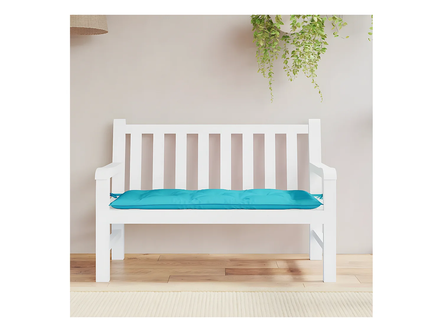Coussin de banc de jardin turquoise 120x50x7 cm tissu OFR33231