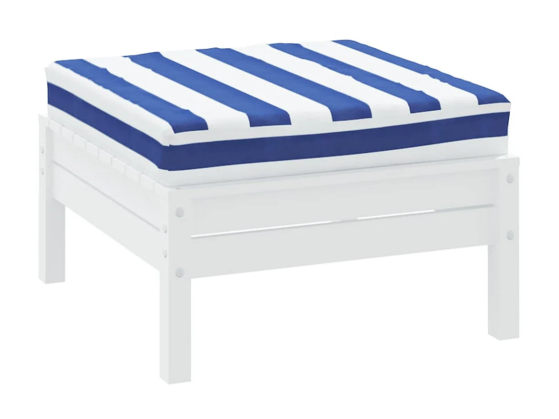 Coussin de palette rayure bleue/blanche 60x60x8 cm tissu OFR99387