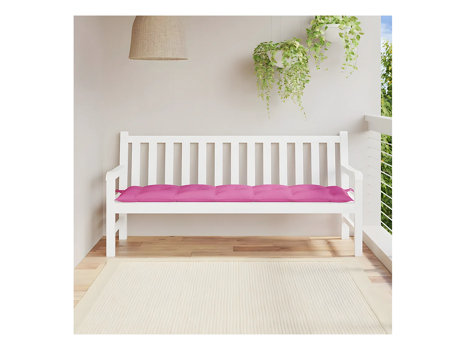 Coussin de banc de jardin rose 180x50x7 cm tissu oxford OFR82969