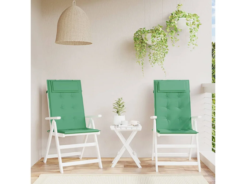 Cojines de silla con respaldo alto 2 uds tela Oxford verde ES589673