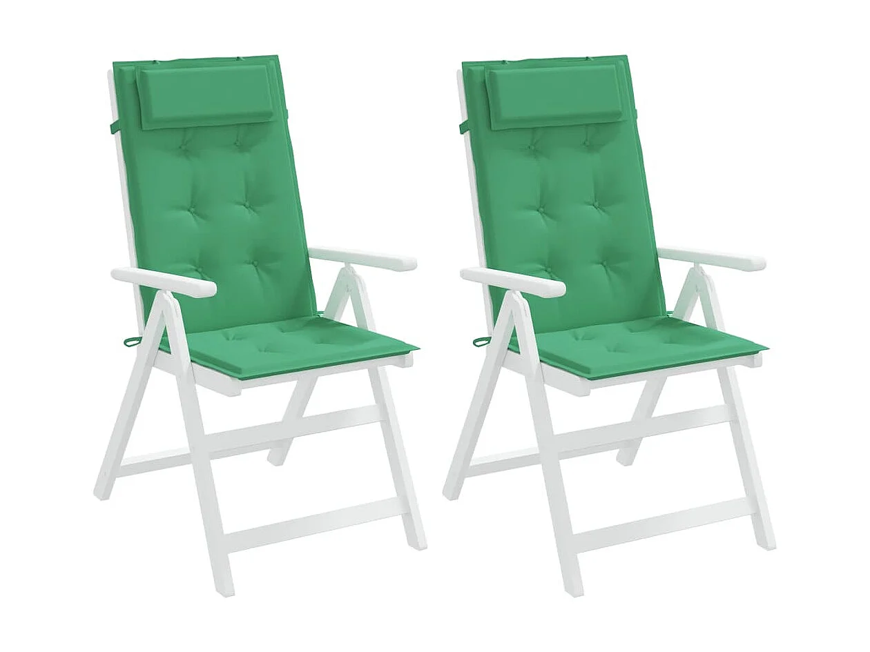 Cojines de silla con respaldo alto 2 uds tela Oxford verde ES589673