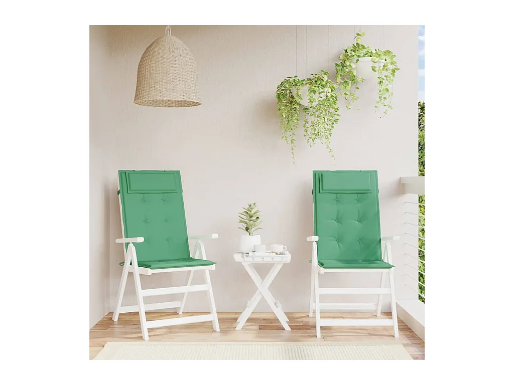Coussins de chaise à dossier haut Lot de 2 vert tissu oxford OFR95316
