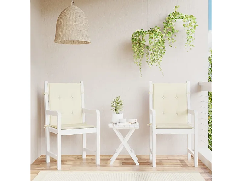 Coussins de chaise de jardin à dossier bas Lot de 2 crème OFR59988