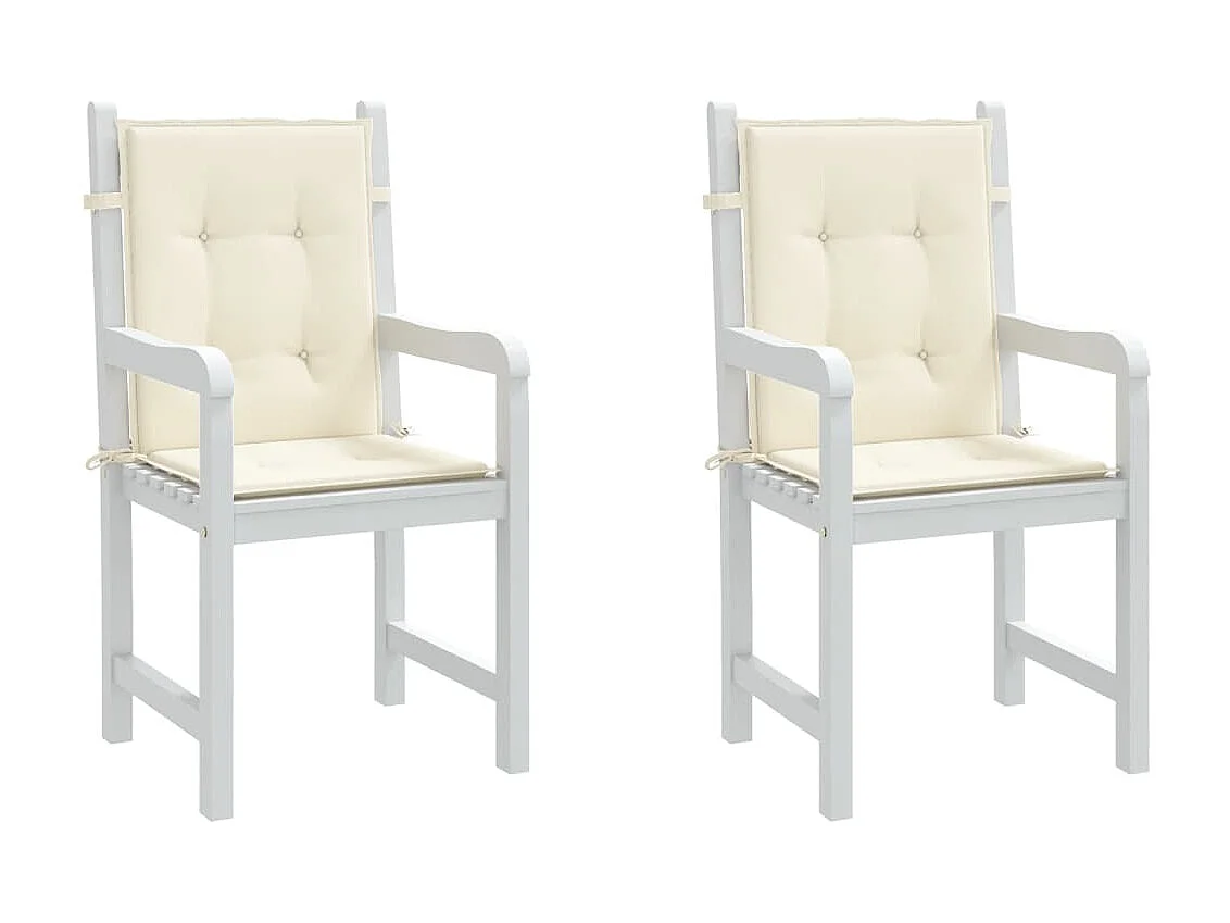 Coussins de chaise de jardin à dossier bas Lot de 2 crème OFR59988