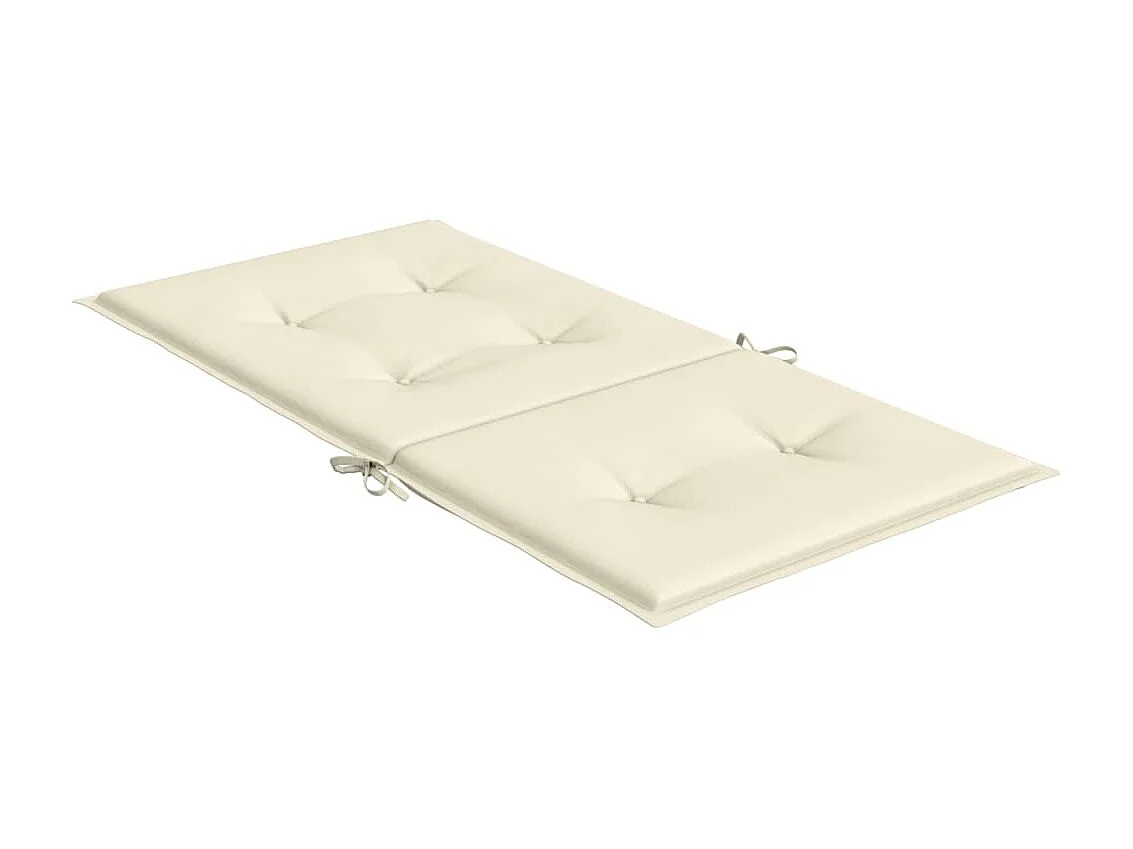 Tuinstoelkussen lage rug 2 st 100x50x3 cm oxford stof crème NL551464