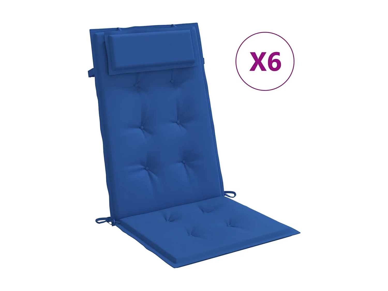 Cojines de silla con respaldo alto 6 uds tela Oxford azul klein ES600286