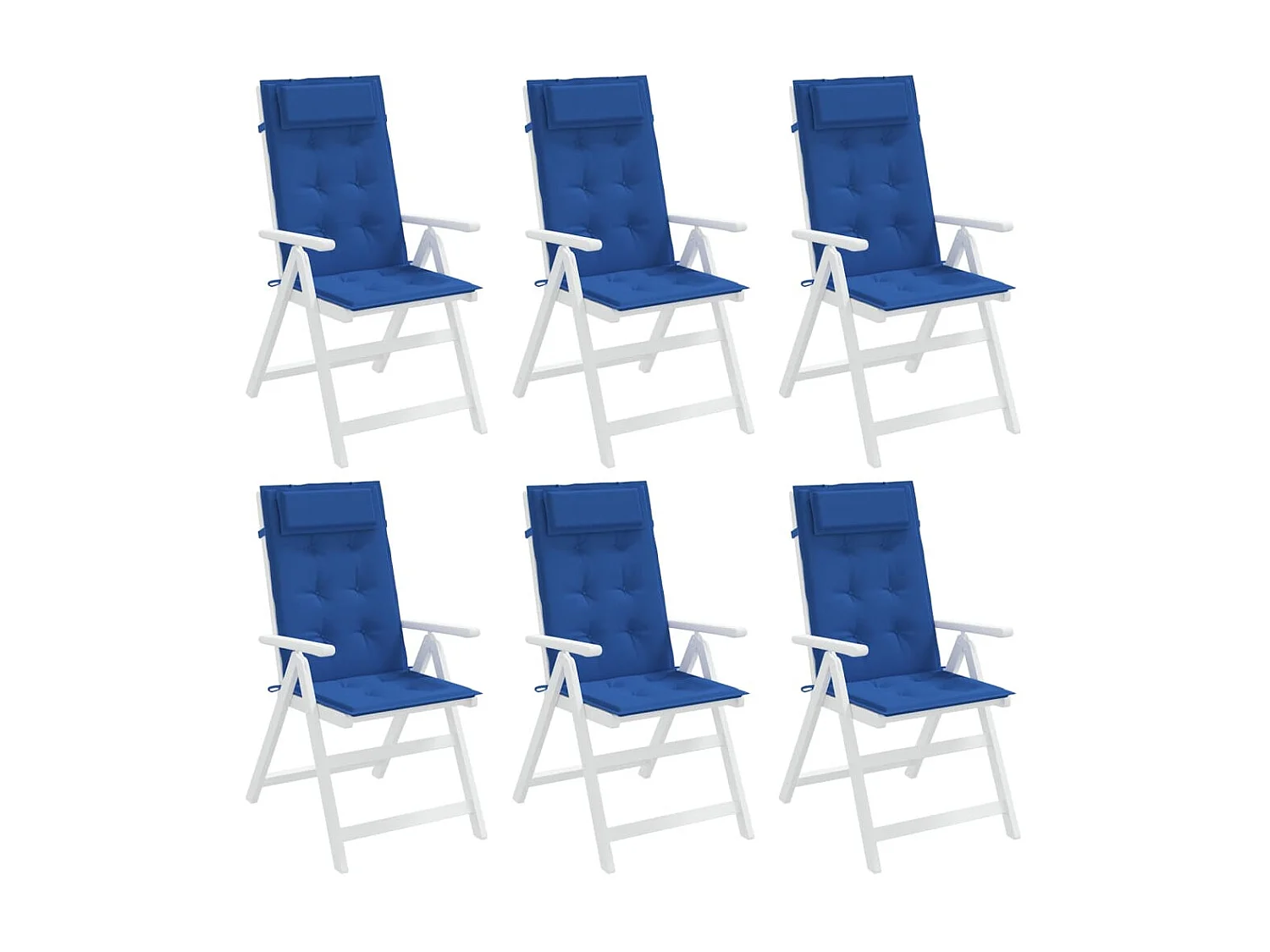 Cojines de silla con respaldo alto 6 uds tela Oxford azul klein ES600286