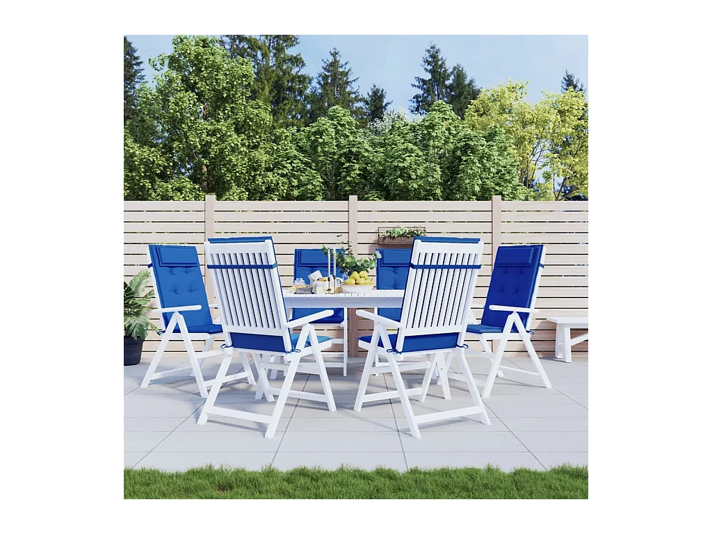Coussins de chaise à dossier haut Lot de 6 bleu royal OFR81908