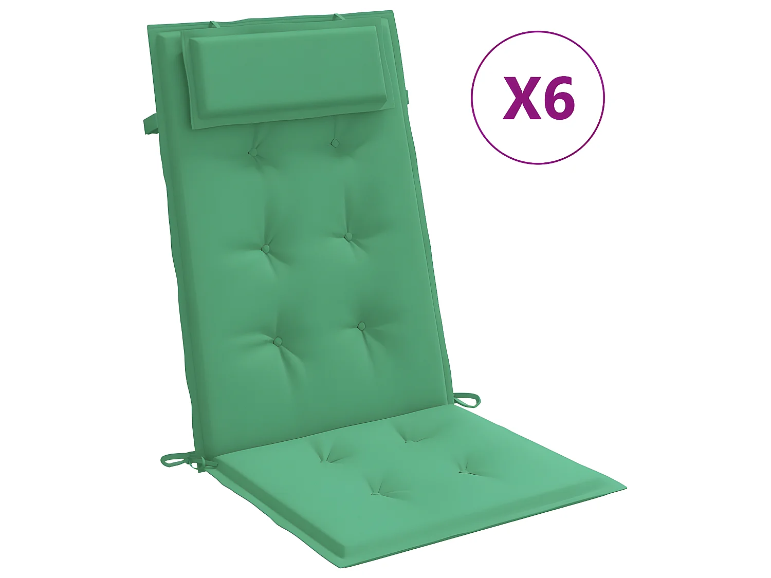 Coussins de chaise à dossier haut Lot de 6 vert tissu oxford OFR60521