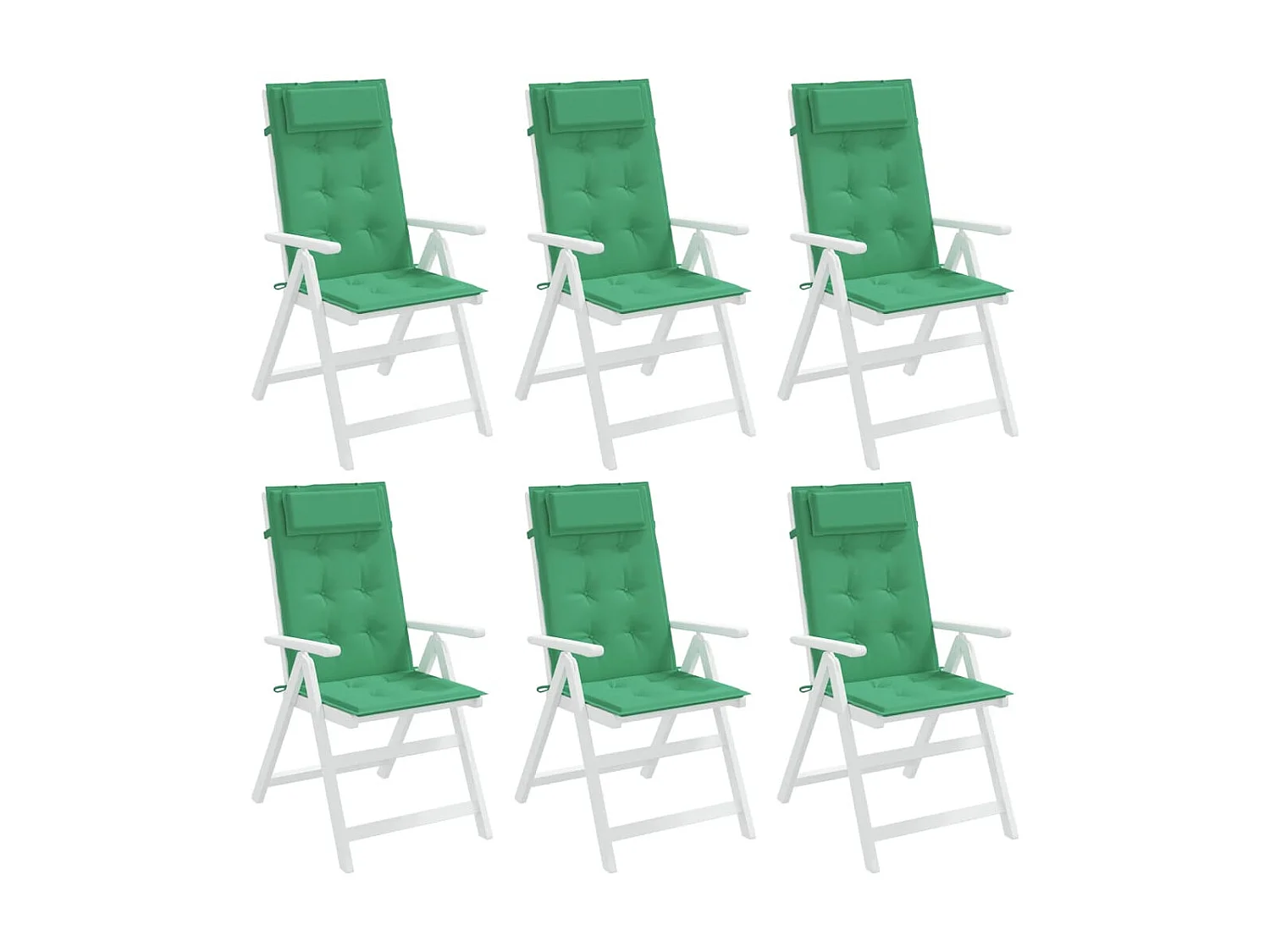 Coussins de chaise à dossier haut Lot de 6 vert tissu oxford OFR60521