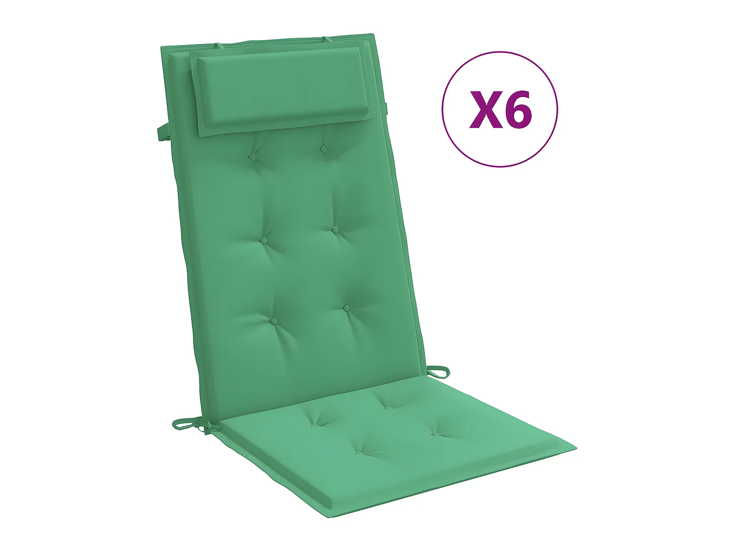 Cojines de silla con respaldo alto 6 uds tela Oxford verde ES644211