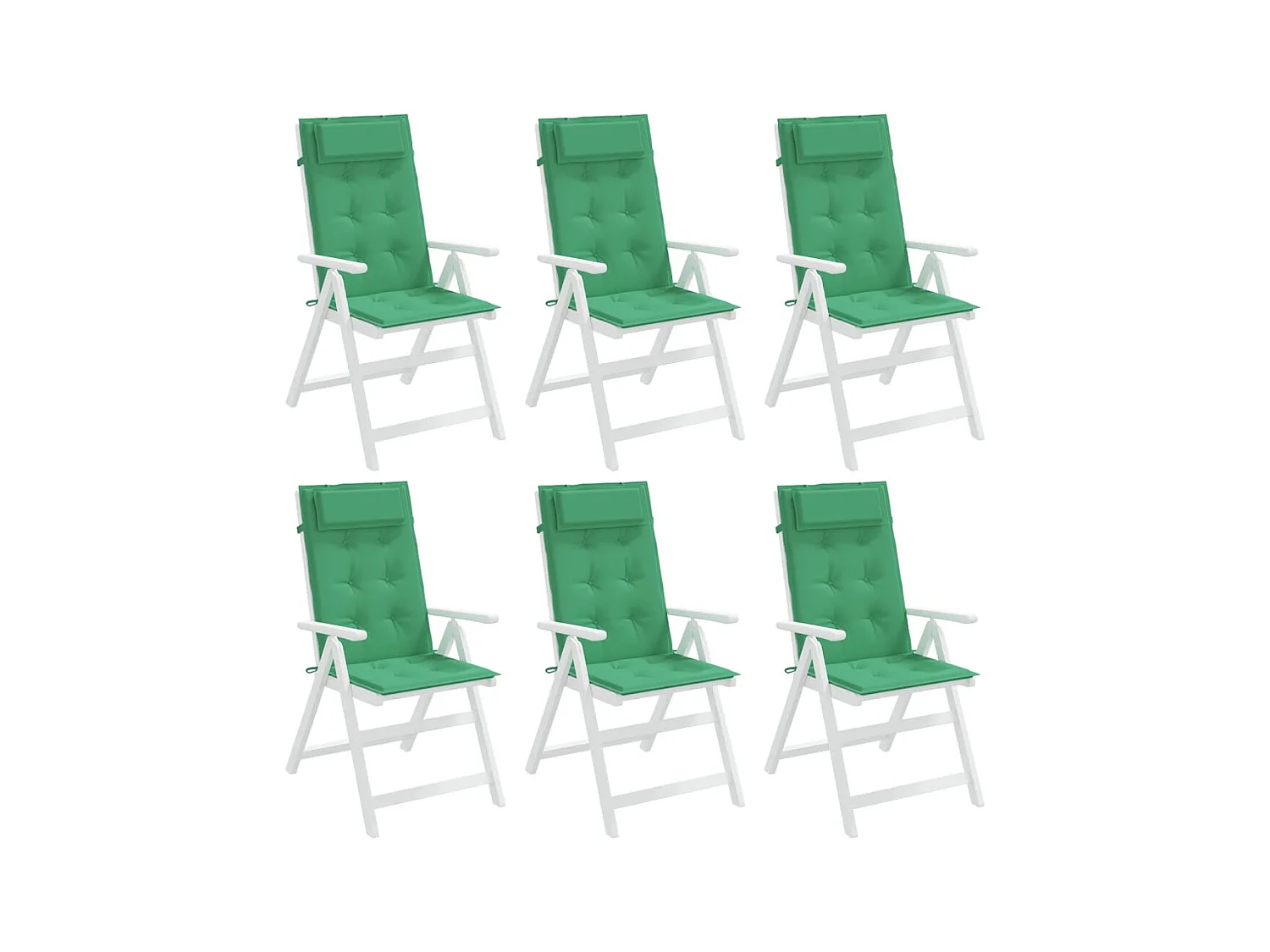 Cojines de silla con respaldo alto 6 uds tela Oxford verde ES644211